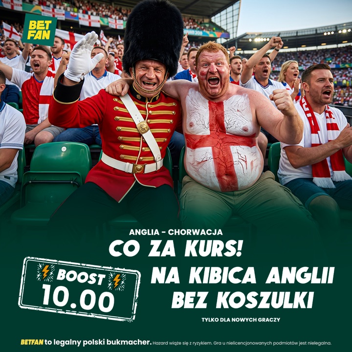 Boost 10.00: Kibic Anglii bez koszulki